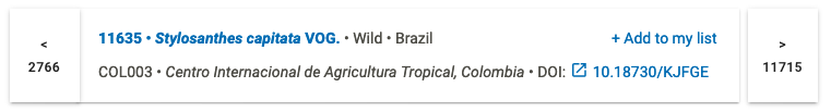 Navigation bar for browsing through similar accession candidates
