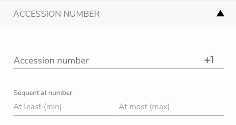Accession number list input