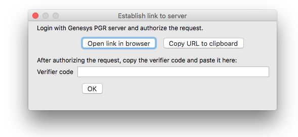 Authentication dialog