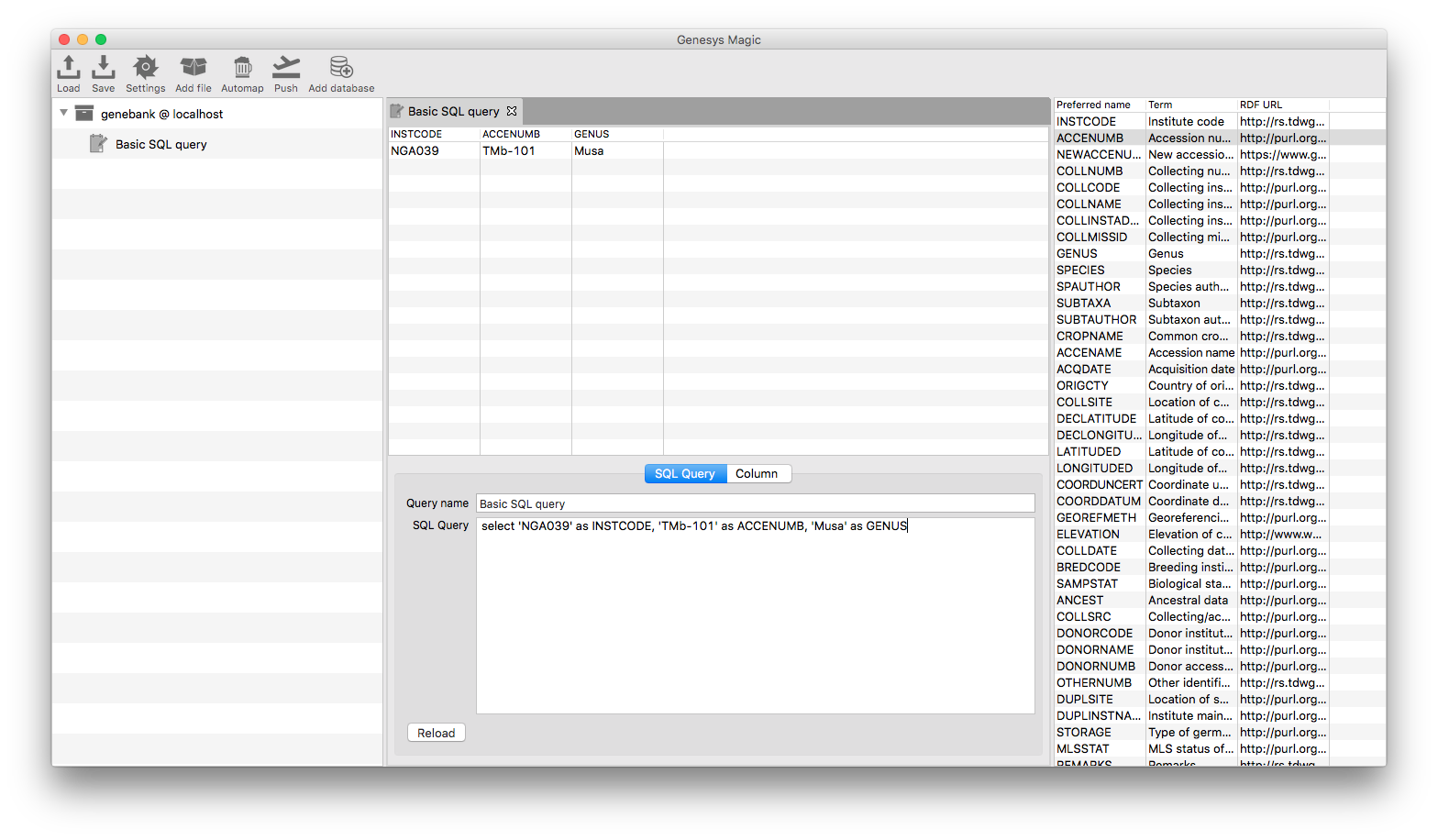 Dummy SQL query with core columns