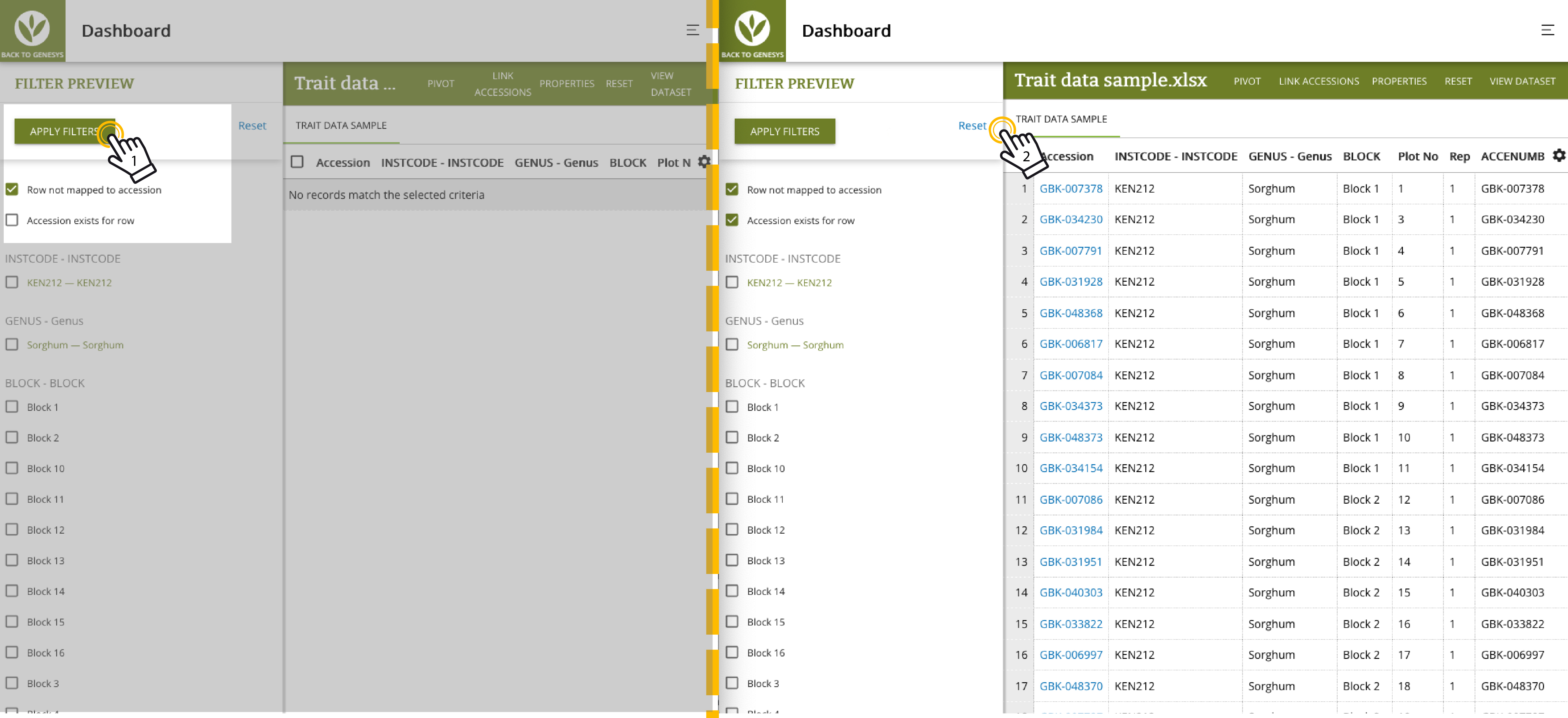 Check for unlinked accessions