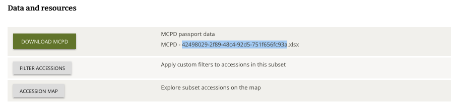 Referenced accessions filter