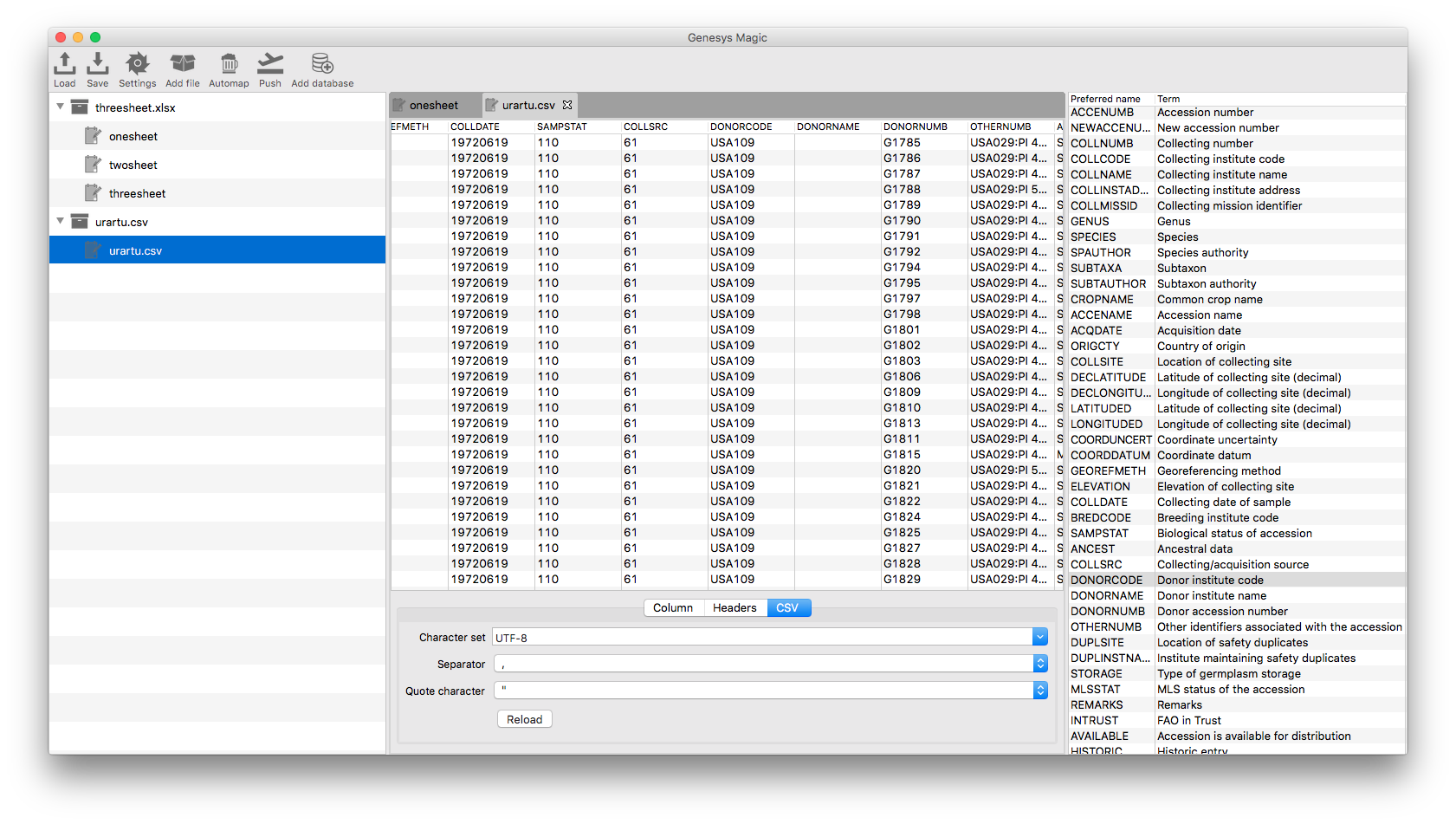 Project with XLSX and CSV data sources